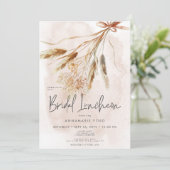 Boho Rustieke Pampas & Gedroogd Boeket Bruidslunch Kaart (Staand voorkant)