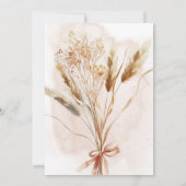 Boho Rustieke Pampas & Gedroogd Boeket Bruidslunch Kaart (Achterkant)