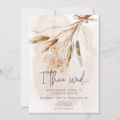 Boho rustieke pampa's & gedroogd gras boeket bruil kaart (Voorkant)