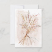 Boho rustieke pampa's & gedroogd gras boeket bruil save the date (Achterkant)