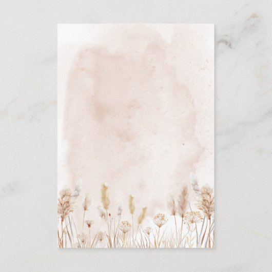 Boho rustieke Pampas & gedroogd gras boeket Detail Informatiekaartje (Achterkant)