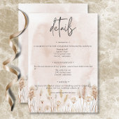 Boho rustieke Pampas & gedroogd gras boeket Detail Informatiekaartje