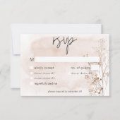 Boho rustieke Pampa's & gedroogd gras boeket diner RSVP Kaartje (Voorkant)