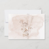 Boho rustieke Pampa's & gedroogd gras boeket QR Co RSVP Kaartje (Achterkant)