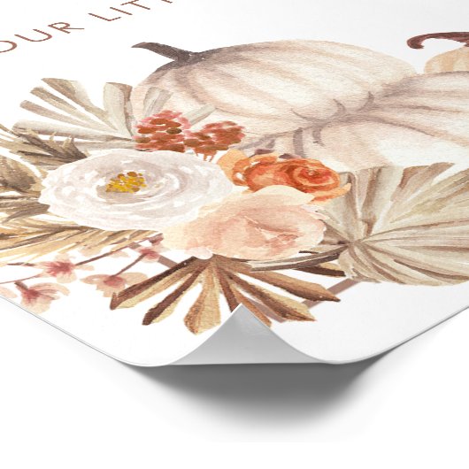 Boho rustieke pompoen Herfst hij of zij teken Poster (Hoek)