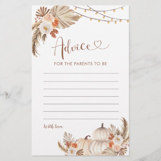 Boho rustieke pompoen Herfst in liefde Advies voor (Voorkant)