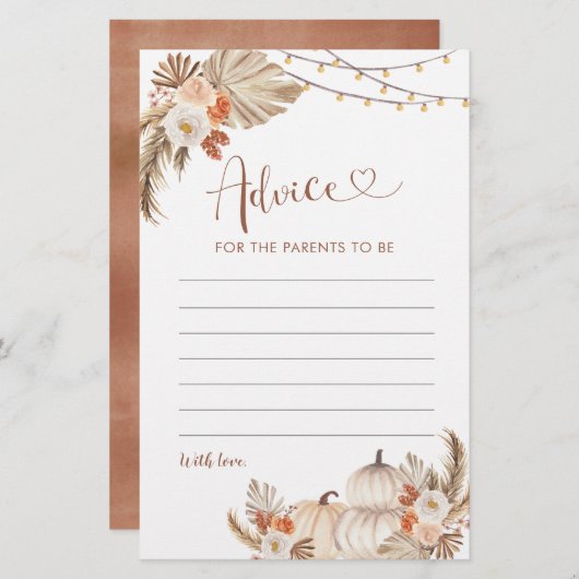 Boho rustieke pompoen Herfst in liefde Advies voor (Voorkant / Achterkant)