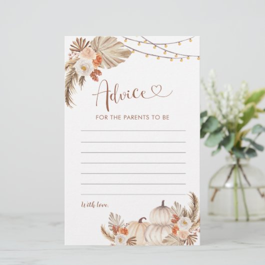 Boho rustieke pompoen Herfst in liefde Advies voor (Staand voorkant)