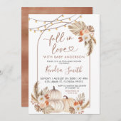 Boho rustieke pompoen Herfst in liefde Baby shower Kaart (Voorkant / Achterkant)