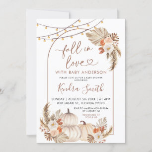 Boho rustieke pompoen Herfst in liefde Baby shower Kaart