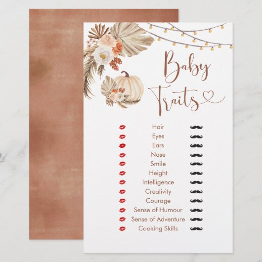 Boho rustieke pompoen Herfst in liefde Baby trekje (Voorkant / Achterkant)