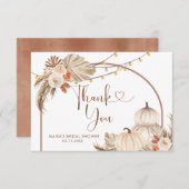 Boho rustieke pompoen Herfst in liefde bedankje Bedankkaart (Voorkant / Achterkant)