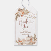 Boho rustieke pompoen Herfst in liefde dank u Labe Cadeaulabel (Voorkant)