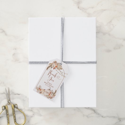 Boho rustieke pompoen Herfst in liefde dank u Labe Cadeaulabel (Met Touw)