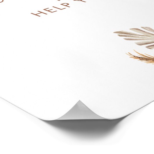 Boho rustieke pompoen Herfst in liefde Drinken tek Poster (Hoek)