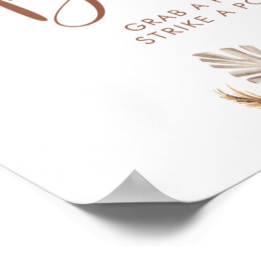 Boho rustieke pompoen Herfst in liefde Foto Booth  Poster (Hoek)