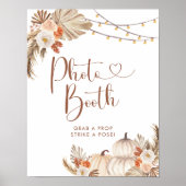 Boho rustieke pompoen Herfst in liefde Foto Booth  Poster (Voorkant)