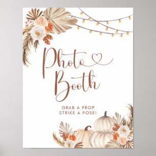 Boho rustieke pompoen Herfst in liefde Foto Booth  Poster