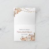 Boho rustieke pompoen Herfst in liefde gevouwen Ka Bedankkaart (Binnen)