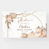 Boho rustieke pompoen Herfst in liefde grote banne Spandoek (Horizontaal)