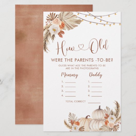 Boho rustieke pompoen Herfst in liefde Hoe oude ou (Voorkant / Achterkant)