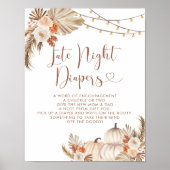 Boho rustieke pompoen Herfst in liefde Late Night  Poster (Voorkant)