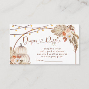 Boho rustieke pompoen Herfst in liefde Luier Raffl Informatiekaartje