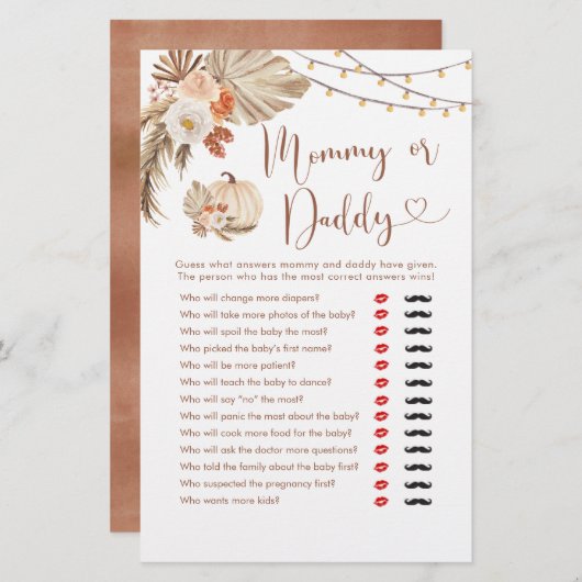 Boho rustieke pompoen Herfst in liefde mama of pap (Voorkant / Achterkant)