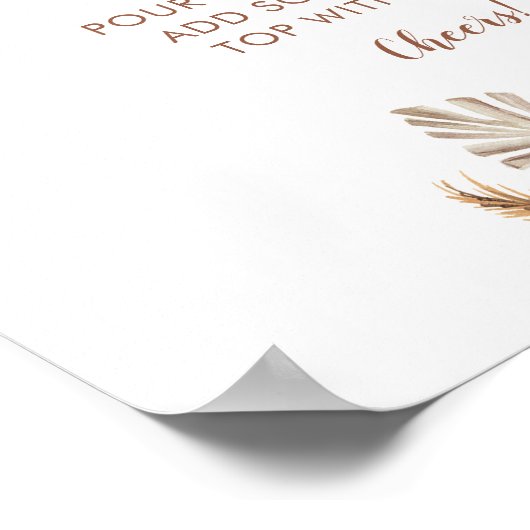 Boho rustieke pompoen Herfst in liefde mimosa bar Poster (Hoek)