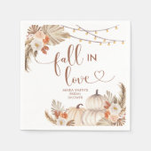 Boho rustieke pompoen Herfst in liefde papier serv Servet (Voorkant)