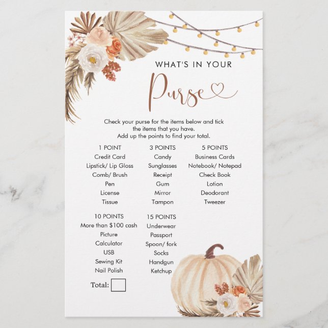 Boho rustieke pompoen Herfst in liefde portemonnee (Voorkant)