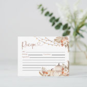 Boho rustieke pompoen Herfst in liefde recept Kaar Kaart (Staand voorkant)