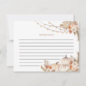 Boho rustieke pompoen Herfst in liefde recept Kaar Kaart (Achterkant)