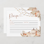 Boho rustieke pompoen Herfst in liefde recept Kaar Kaart (Voorkant / Achterkant)