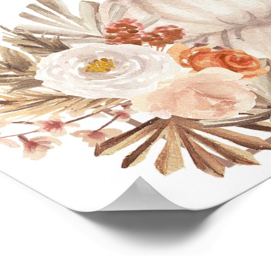 Boho rustieke pompoen Herfst in liefde Welkomstbor Poster (Hoek)