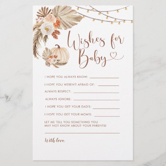 Boho rustieke pompoen Herfst in liefde wensen voor (Voorkant)