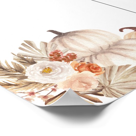 Boho rustieke pompoen Herfst stembord Poster (Hoek)