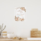 Boho rustieke pompoen Herfst welkomstbord Poster (Keuken)