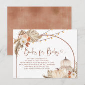 Boho Rustieke Pompoen Liefde Boeken voor Baby Uitnodiging Briefkaart (Voorkant / Achterkant)