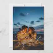 Boho Rustieke QR Code Fotobruiloft Bewaar de datum Kaart (Voorkant)