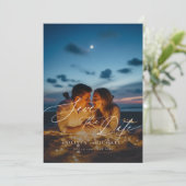 Boho Rustieke QR Code Fotobruiloft Bewaar de datum Kaart (Staand voorkant)