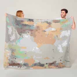 Boho rustieke retro sinaasappel, taupe, bruin, bla fleece deken