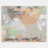 Boho rustieke retro sinaasappel, taupe, bruin, bla fleece deken (Voorkant (Horizontaal))