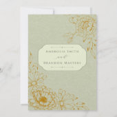 Boho Rustieke Saliegroen Bloemboog Bruiloft Kaart (Achterkant)