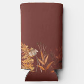 Boho rustieke terracotta bloemenherfst herfst brui seltzer blikjeskoeler (Achterkant)