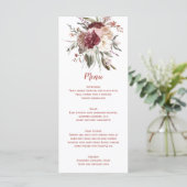 Boho rustieke terracotta perzik marsala bruiloft M Menu (Staand voorkant)