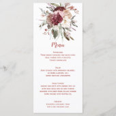 Boho rustieke terracotta perzik marsala bruiloft M Menu (Voorkant)