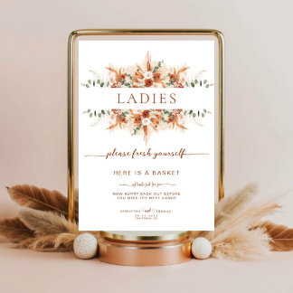Boho Rustieke Trouwdames Badkamermand Poster