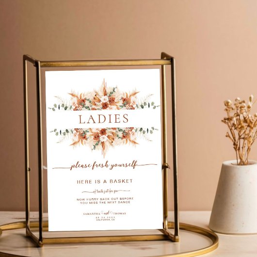 Boho Rustieke Trouwdames Badkamermand Poster