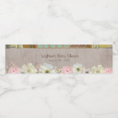 Boho rustieke veer en bloemendouche waterfles etiket (Enkel label)